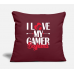 I Love My Gamer Boyfriend Cypress Green Pillow